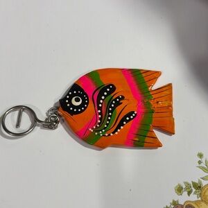 Vintage Handmade Fish Keychain Bali Souvenir Key Ring Key Chain
